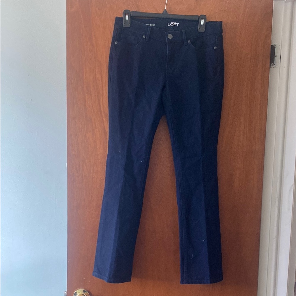Ann Taylor Loft, Classic Dark Blue Denim Jeans, bootcut, Size 6 waist 28